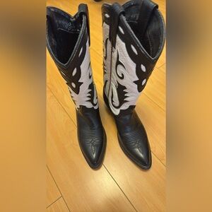 Black and white cowboy boots